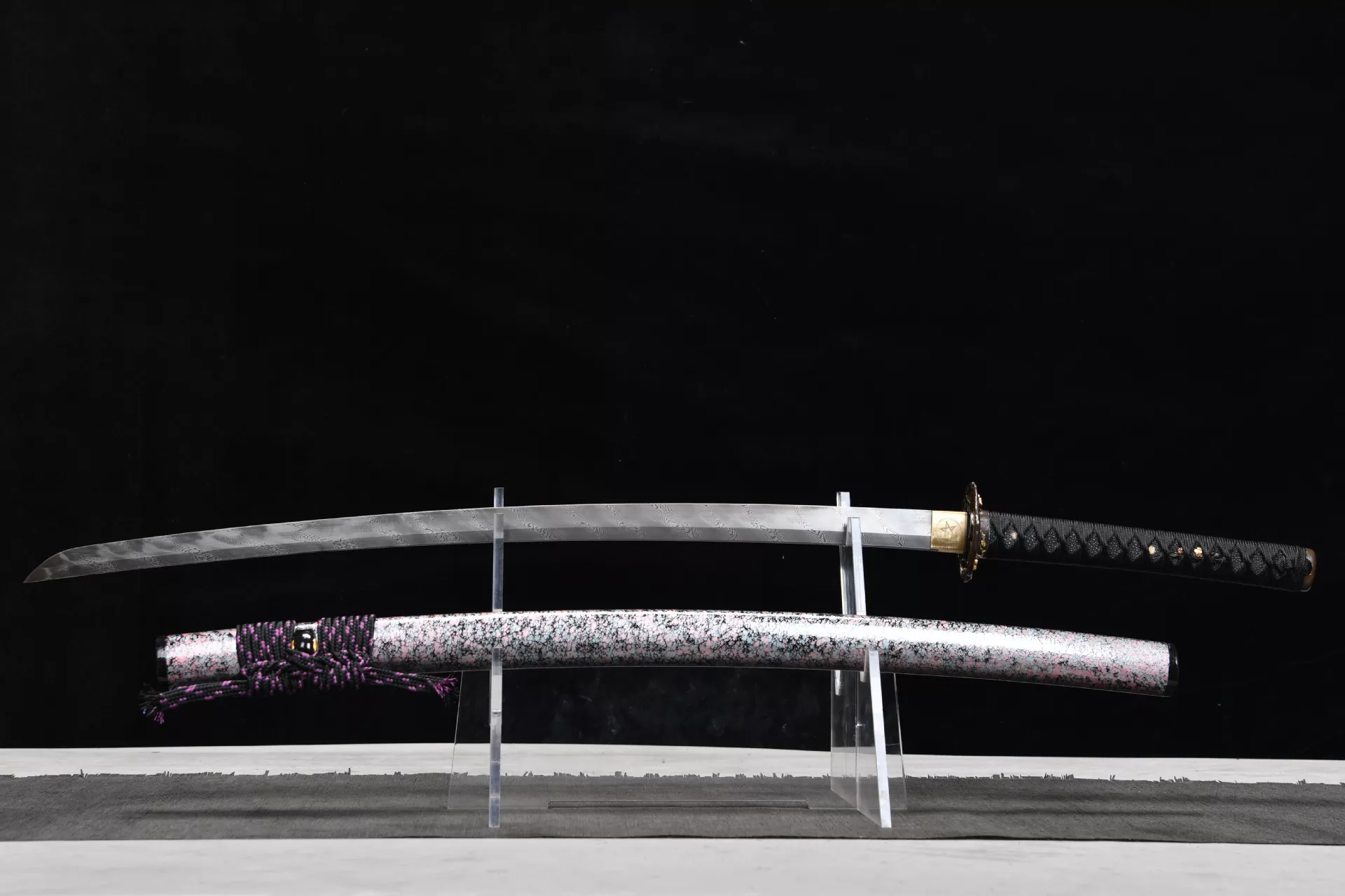 1300 新款手作 长款鎏金装26寸石洗扭转纹武士刀