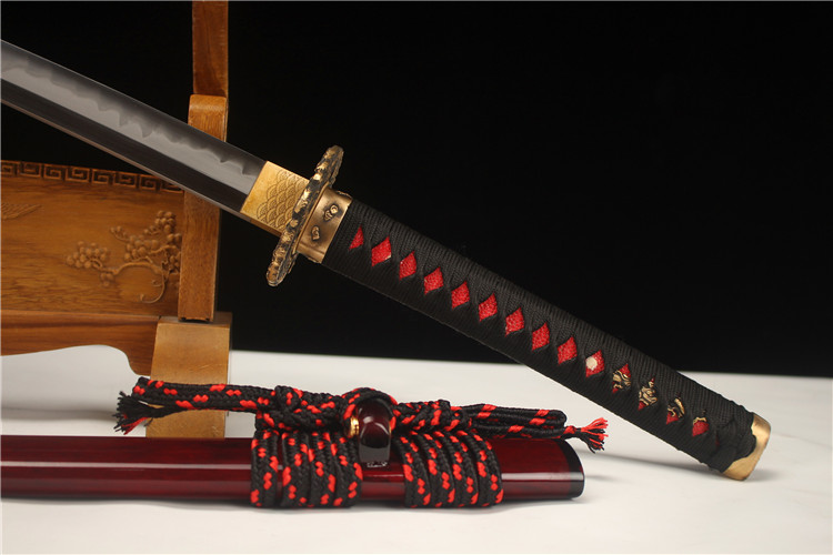 26寸新款长款手工镶贝T10烧刃研磨武士刀打刀——游龙戏珠- 大祚榮刀劔