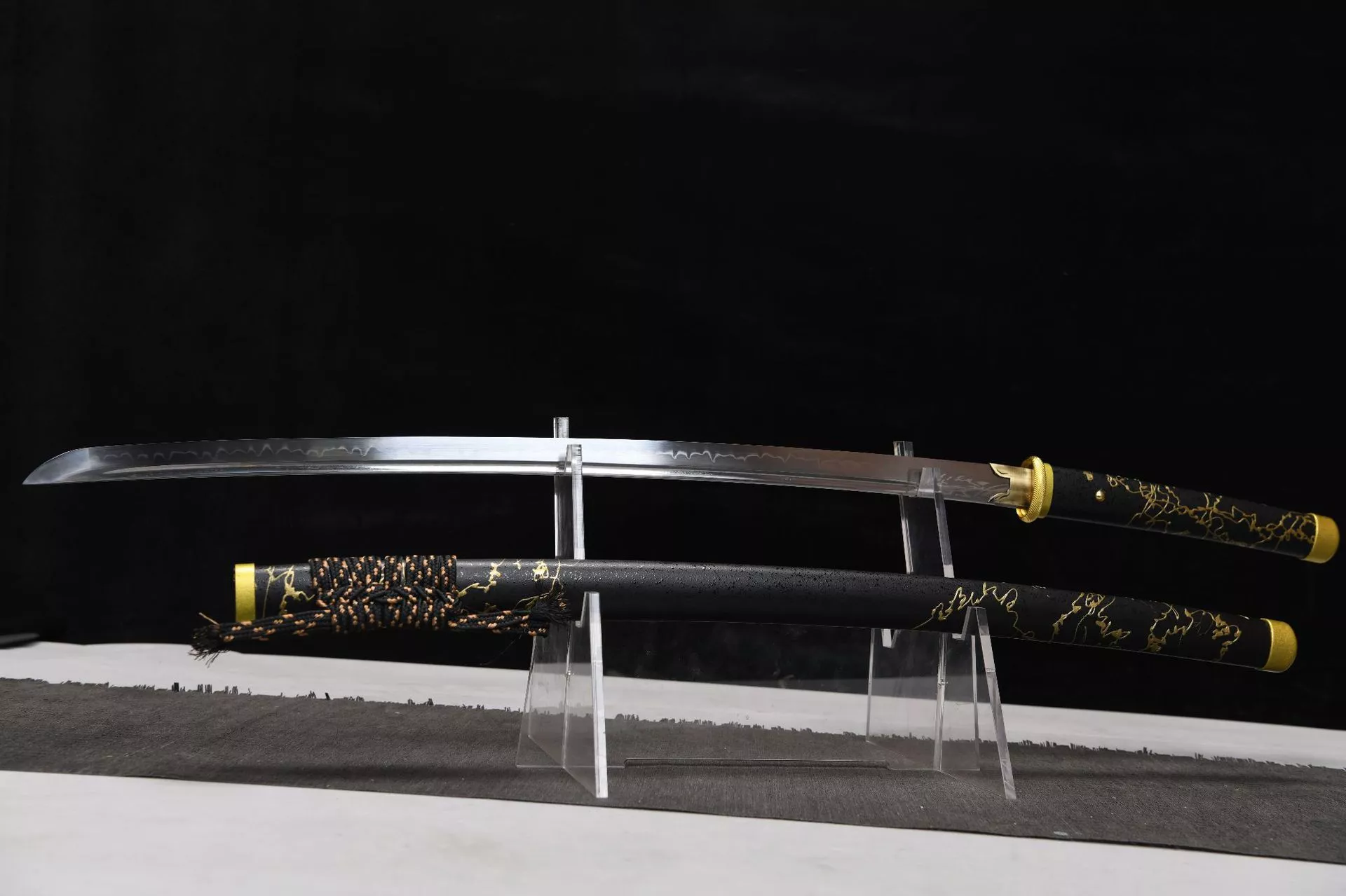 720新款手作长款26寸T10烧刃武士刀—羊蹄山之魂暗夜（T10烧刃版） 编号